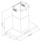Baumatic BET9364X 90cm 1000m³/h Stainless steel T box chimney hood