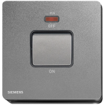 Siemens 5TA81633PC05 45A 1 Gang Double Pole Switch (with neon Indicator) (Silver Grey)