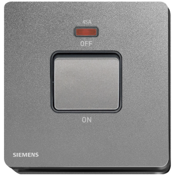 Siemens 西門子 5TA81633PC05 45A單位雙極開關 (帶霓虹燈指示器) (銀灰色)