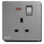 Siemens 西門子 5UB81133PC05 13A 單位開關插座 (帶霓虹燈指示器) (銀灰色)