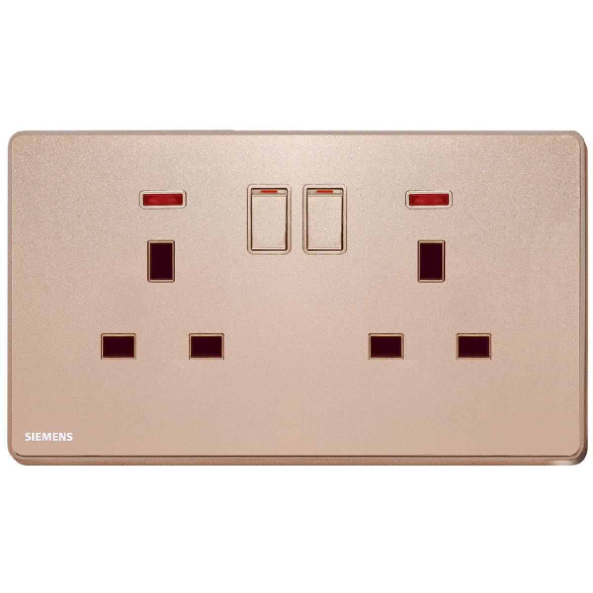 西門子 Siemens 5UB81233PC04 13A 雙位開關插座 (帶霓虹燈) (玫瑰金色)