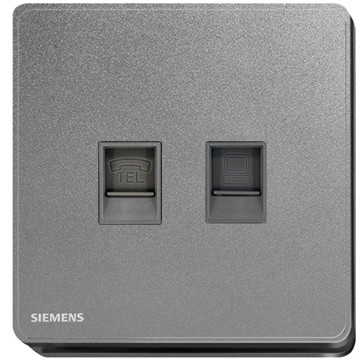 西門子 Siemens 5UH81753PC05 RJ11電話插座 + RJ45 CAT6電腦插座 (銀炭色)