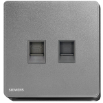Siemens 西門子 5UH81753PC05 RJ11電話插座 + RJ45 CAT6類 電腦插座 (銀炭色)