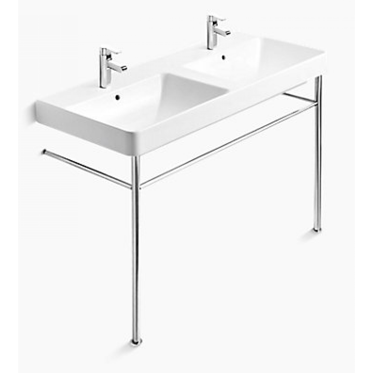 Kohler K-2748T-1-0 Forefront 120厘米 一體化雙面盆 (單孔)