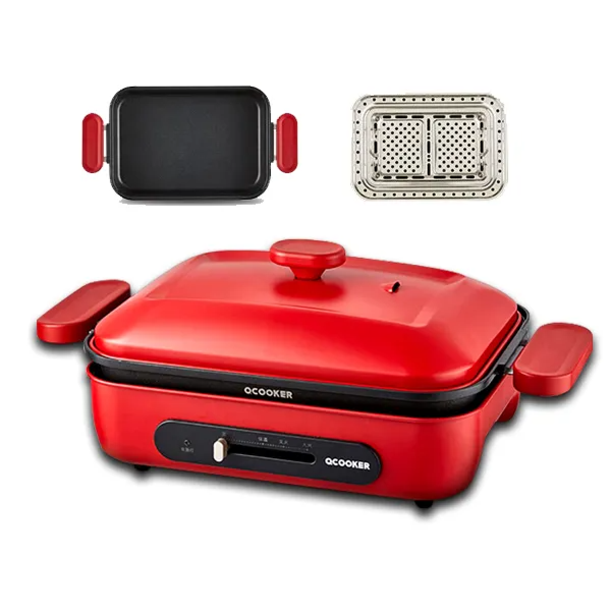 Ocooker 圈廚 CR-LL01T-A-RD 32厘米 多功能煎烤盤 (連煎架配件, 紅色)