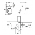 Roca Atis 分體座廁套裝 (時尚型電子廁板) A804035005+34124N+342616