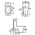 Roca 3496170CN Atis 自由咀連體座廁配歐樂油壓板套裝 (中國製)