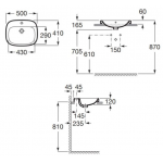 Roca A32799M000 Debba 半嵌入式面盆 (長方形)