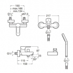 ROCA L20 鍍鉻色高身面盆/浴缸/淋浴柱龍頭套裝