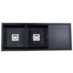 Kitco XW1155-BK 石英雙鋅盆 (黑色) (1150 x 450mm)