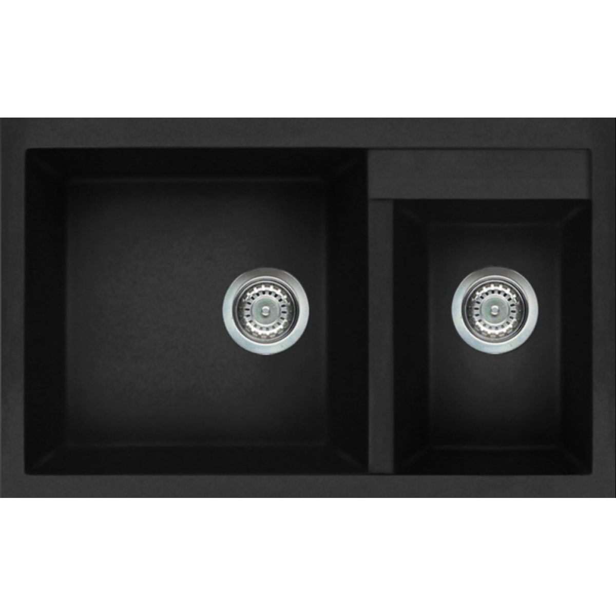 Elleci QUADRA440 黑色花崗岩廚房台上石盆