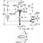 Grohe 23356000 Bauedge 面盆龍頭 - S-Size、GROHE EcoJoy節水、快速安裝