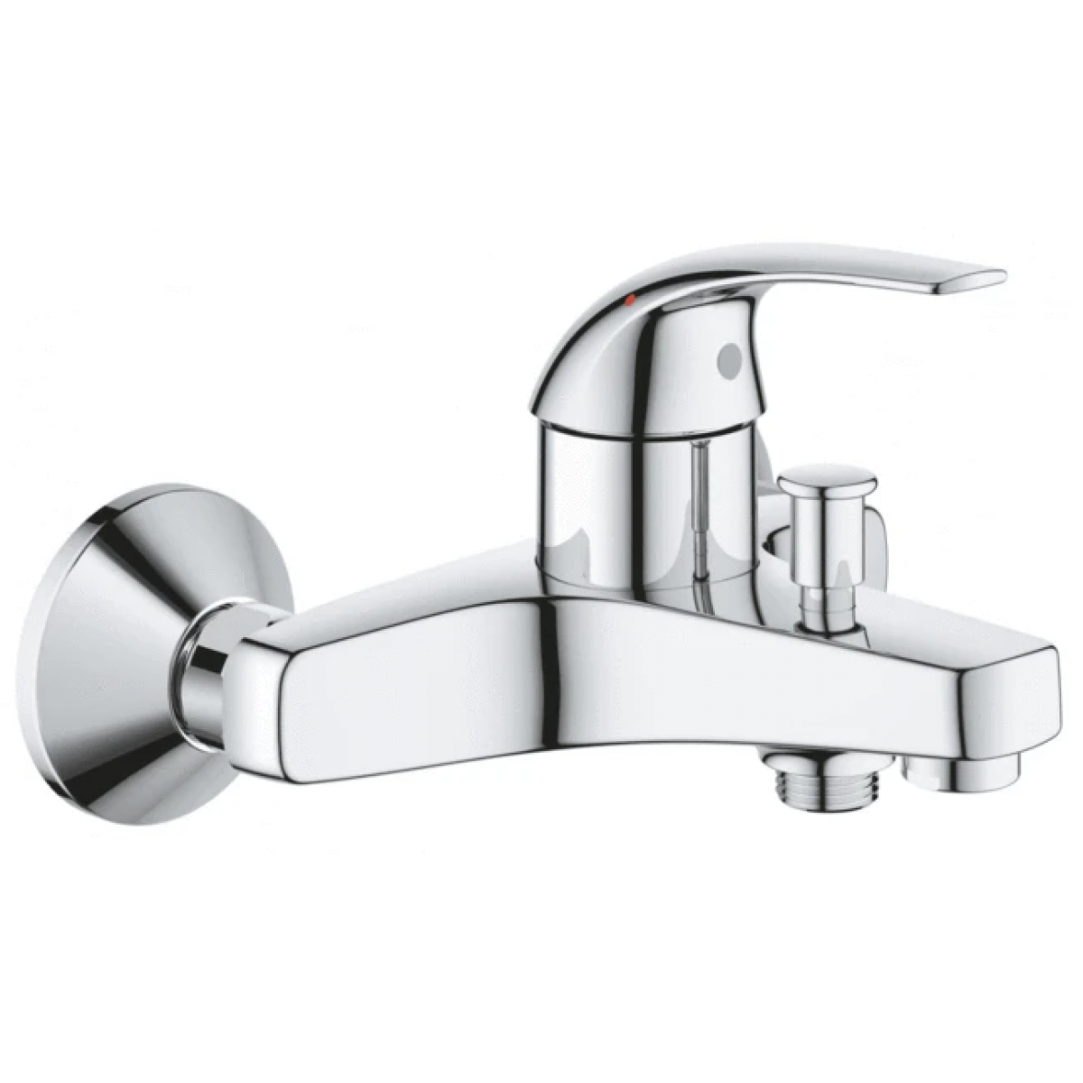 Grohe 23599000 Baucurve 浴缸龍頭 - 壁掛式、自動分流、GROHE Longlife陶瓷濾芯