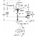 Grohe 23262000 Euroeco 面盆龍頭 - S-Size、GROHE SilkMove陶瓷墨盒、9L/min限流器