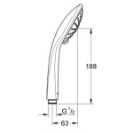 Grohe 27319000 Vitalio Joy 110 3速手提花灑頭 - EcoJoy節水、3種噴霧模式