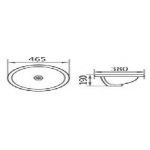 Richford BT423 46.5厘米 檯下安裝嵌入式面盆 (有溢水孔)