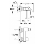 Grohe 23145000 Eurocube 花灑龍頭 - SilkMove陶瓷墨盒，防止回流