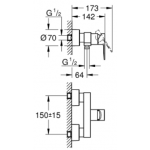 Grohe 33865001 Lineare 花灑龍頭 - SilkMove陶瓷墨盒，壁掛式