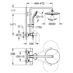 Grohe 27475001 Euphoria 260 雨淋花灑系統 - 恆溫控制，多種噴灑模式