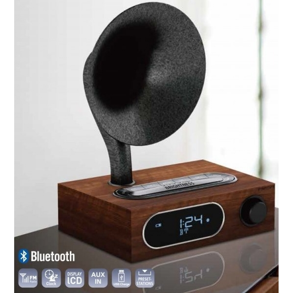 Neon MS310 10W 復古藍牙喇叭 - 鍍銅號角喇叭 FM收音機