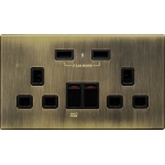 M2K AP202AM4-GD 4.2A 雙位 USB 電掣插座 (不銹鋼系列) (古銅金)