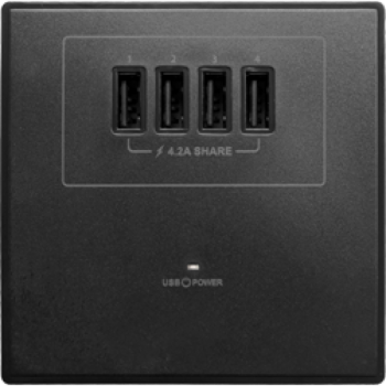 M2K AP004MF-W 4.2A 單位 單蘇 4 USB 插座 (黑色)