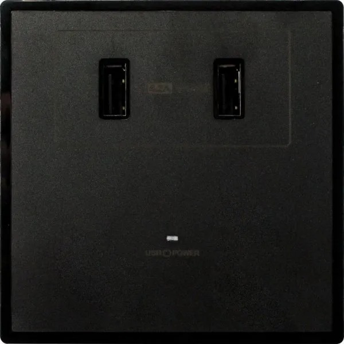 M2K AP102MF-B 單位單蘇雙USB電掣插座 (4.2A快充) (黑色)