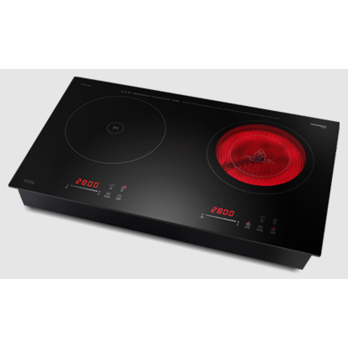 GERMAN POOL 德國寶 GIH-DD38B 嵌入式雙頭電磁電陶爐｜2800W強勁火力 | 德國SCHOTT玻璃 | SuperBoost速熱