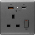M2K PD105APC4-G PD/QC 單蘇 4A USB 電掣插座 (碳灰)