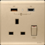 M2K PD105APC4-CG Single PDQC USB Wall Socket (Gold)