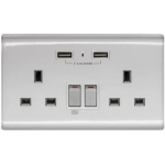 M2K AP-202APC4-S 4.2A 雙位 孖蘇 2 USB 電掣插座 (色彩系列) (銀色)