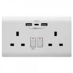 M2K TC202AP4-W TYPE C/USB 電掣插座  (孖蘇) 4.2A (光亮白)