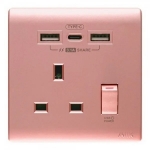 M2K TC105APC3-CR Type-C 3.1A 單位USB 電掣插座 (粉紅)