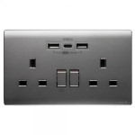 M2K TC202APC4-G TYPE C/USB 電掣插座  (孖蘇) 4.2A (色彩系列) (碳灰)