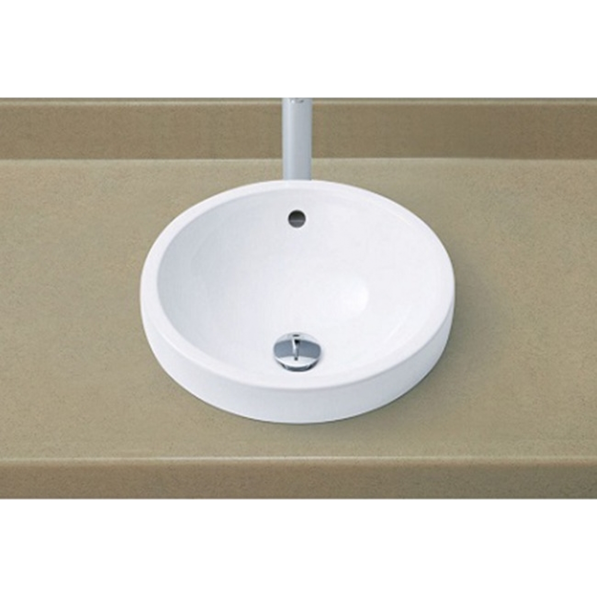 Inax 圓形檯上面盆 - 410x410x183mm，AQUA CERAMIC超親水瓷面，防污潔淨