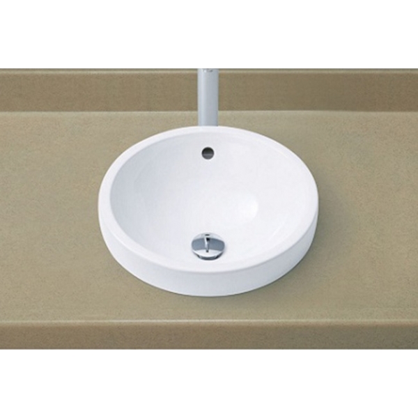 Inax 圓形檯上面盆 - 410x410x183mm，AQUA CERAMIC超親水瓷面，防污潔淨