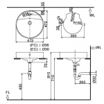 Inax 單孔檯上面盆 - 472x472mm，AQUA CERAMIC超親水抗污技術