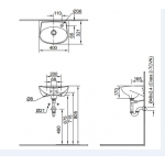 Inax 掛牆面盆 - 400x322x150mm，含螺絲，簡約設計