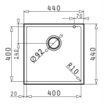 Pyramis 百利美 070066011 40x40cm花崗岩下嵌式廚房單槽 (炭黑色)