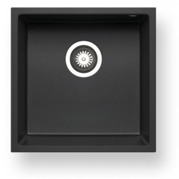 Pyramis 百利美 070066011 40x40cm花崗岩下嵌式廚房單槽 (炭黑色)