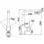 Walrus WR-500806-CP GIANT 鍍鉻側開廚盆龍頭