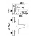 Walrus WR-501207-CP AVON 鍍鉻浴缸龍頭