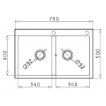 Pyramis 百利美 070037111 Alazia 花崗岩雙盆廚盆 (朱古力色) - 大容量設計，易於安裝