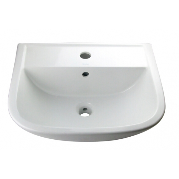 Walrus WR-230121.1 單孔半柱掛牆面盆 - 簡潔設計，掛牆安裝