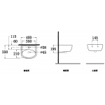 Walrus WR-230123 橢圓形單孔掛牆面盆 - 掛牆式安裝，節省空間