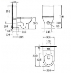 Walrus WR-128015 Two-Piece S/P-Trap Toilet