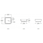 Walrus WR-250802 薄邊正方形檯上面盆 - 薄邊設計，簡約時尚