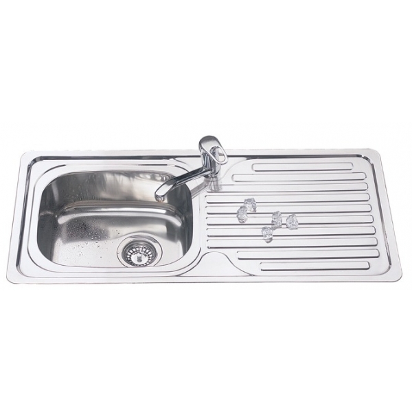 Walrus WR-NH329S 不鏽鋼單膽右翼檯面廚盆 - 平邊單膽，右翼設計