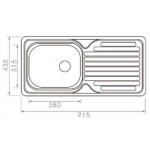 Walrus WR-NH329S 不鏽鋼單膽右翼檯面廚盆 - 平邊單膽，右翼設計