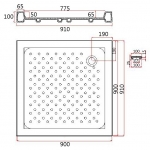 Walrus WR-186003 陶瓷方形花灑盆 - 90x90cm，中國製造